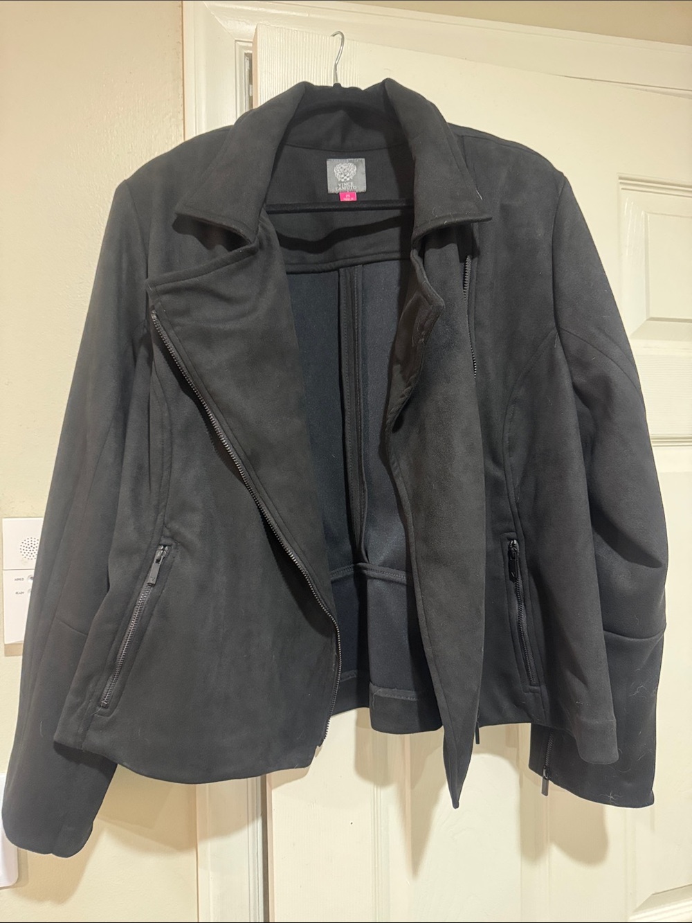 Vince Camuto/Black Soft Women's Moto Asymmetrical Zip Jacket/US 2X/NEW! Tags On!